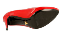 Prada Women's Red Saffiano Leather Pumps / Heels 1IP079