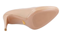 Prada Women's Beige High-Quality Saffiano Leather Pumps / Heels 1IP079