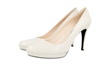 Prada Women's Beige High-Quality Saffiano Leather Pumps / Heels 1IP079