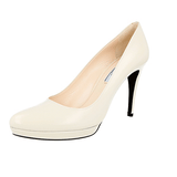 Prada Women's Beige Saffiano Leather Pumps / Heels 1IP079