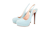 Prada Women's Blue Leather Pumps / Heels 1IP122