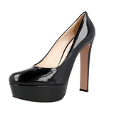 Prada Women's Black Leather Pumps / Heels 1IP220