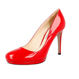 Prada Women's Red Leather Platform High Heels Stilettos Pumps / Heels 1IP286