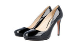 Prada Women's Black Leather Platform High Heels Stilettos Pumps / Heels 1IP286