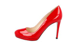 Prada Women's Red Leather Platform High Heels Stilettos Pumps / Heels 1IP286