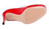 Prada Women's Red Leather Platform High Heels Stilettos Pumps / Heels 1IP286