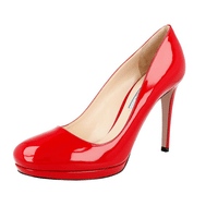 Prada Women's Red Leather Pumps / Heels 1IP286