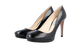 Prada Women's Black Leather Platform High Heels Stilettos Pumps / Heels 1IP286
