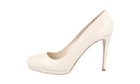 Prada Women's Beige High-Quality Saffiano Leather Pumps / Heels 1IP286