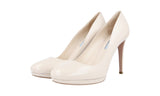 Prada Women's Beige High-Quality Saffiano Leather Pumps / Heels 1IP286