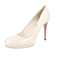 Prada Women's Beige Saffiano Leather Pumps / Heels 1IP286