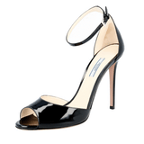 Prada Women's Black Leather Slingback Sandals Pumps / Heels 1K937F