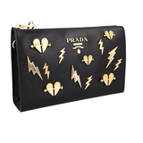 Prada Women's Black Saffiano Leather Evening Purse 1NE007