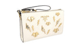Prada Women's 1NE007 White Saffiano Leather Leather Evening Purse