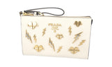 Prada Women's White Saffiano Leather Evening Purse 1NE007