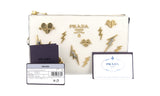 Prada Women's White Saffiano Leather Evening Purse 1NE007
