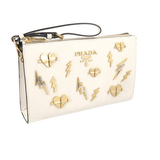 Prada Women's White Saffiano Leather Evening Purse 1NE007