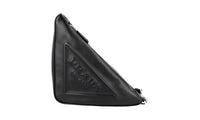 Prada Men's Black Leather Folder Bag 1NE039