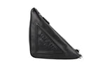 Prada Men's Black Leather Triangle Wrist Handgelenk Dreieck Folder Bag 1NE039