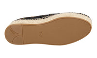 Prada Women's Black Embroided Jacquard Platform Espadrilles 1S055M