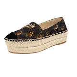 Prada Women's Black Embroided Jacquard Platform Espadrilles 1S055M