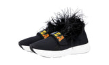 Prada Women's Black Neoprene Feathers Slip-on Sneaker 1S113I
