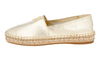 Prada Women's Gold High-Quality Saffiano Leather Espadrilles 1S276H