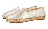 Prada Women's Gold High-Quality Saffiano Leather Espadrilles 1S276H