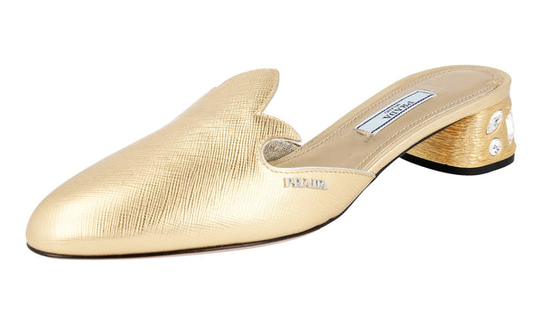 Prada Women's 1S616I 3A9S F0Y3V 035 Saffiano Leather Leather Sandals