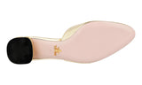 Prada Women's Gold Saffiano Leather Sandals 1S616I