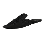 Prada Women's Black Leather Embodied Mules Sandals 1S659H