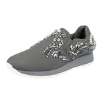 Prada Women's Grey Crystal Prax01 Slip-on Sneaker 1S875F