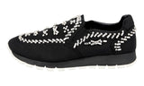 Prada Women's Black Heavy-Duty Rubber Sole Sneaker 1S877F