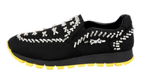 Prada Women's Black Heavy-Duty Rubber Sole Sneaker 1S877F