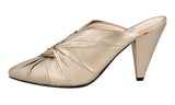 Prada Women's Bronze Leather Mules Sabots Pumps Sandals Pumps / Heels 1S8921