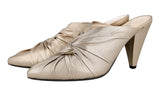 Prada Women's Bronze Leather Mules Sabots Pumps Sandals Pumps / Heels 1S8921