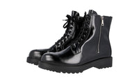 Prada Women's Black Brushed Spazzolato Leather Half-Boot 1T044H