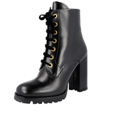 Prada Women's Black welt-sewn Leather Half-Boot 1T138H