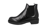 Prada Women's Black Brushed Spazzolato Leather Half-Boot 1T251M