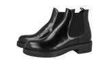 Prada Women's Black Brushed Spazzolato Leather Half-Boot 1T251M