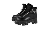 Prada Women's Black Leather Brixxen Monolith Shearling Lammfell High-Top Sneaker 1T260N