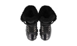 Prada Women's Black Leather Brixxen Monolith Shearling Lammfell High-Top Sneaker 1T260N