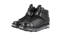 Prada Women's Black Leather High-Top Sneaker 1T334E