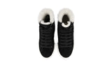 Prada Women's Black Leather Shearling Fur Cassetta Wheel High-Top Sneaker 1T508M