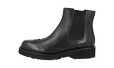 Prada Women's Black Full Brogue Leather Half-Boot 1T778L