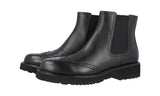 Prada Women's Black Full Brogue Leather Half-Boot 1T778L