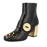 Prada Women's Black Leather Half-Boot 1T819H