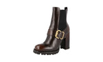 Prada Women's 1T924H V69 F0038 Full Brogue Leather Half-Boot