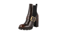 Prada Women's 1T924H V69 F0038 Full Brogue Leather Half-Boot