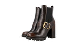 Prada Women's Brown Full Brogue Leather Half-Boot 1T924H